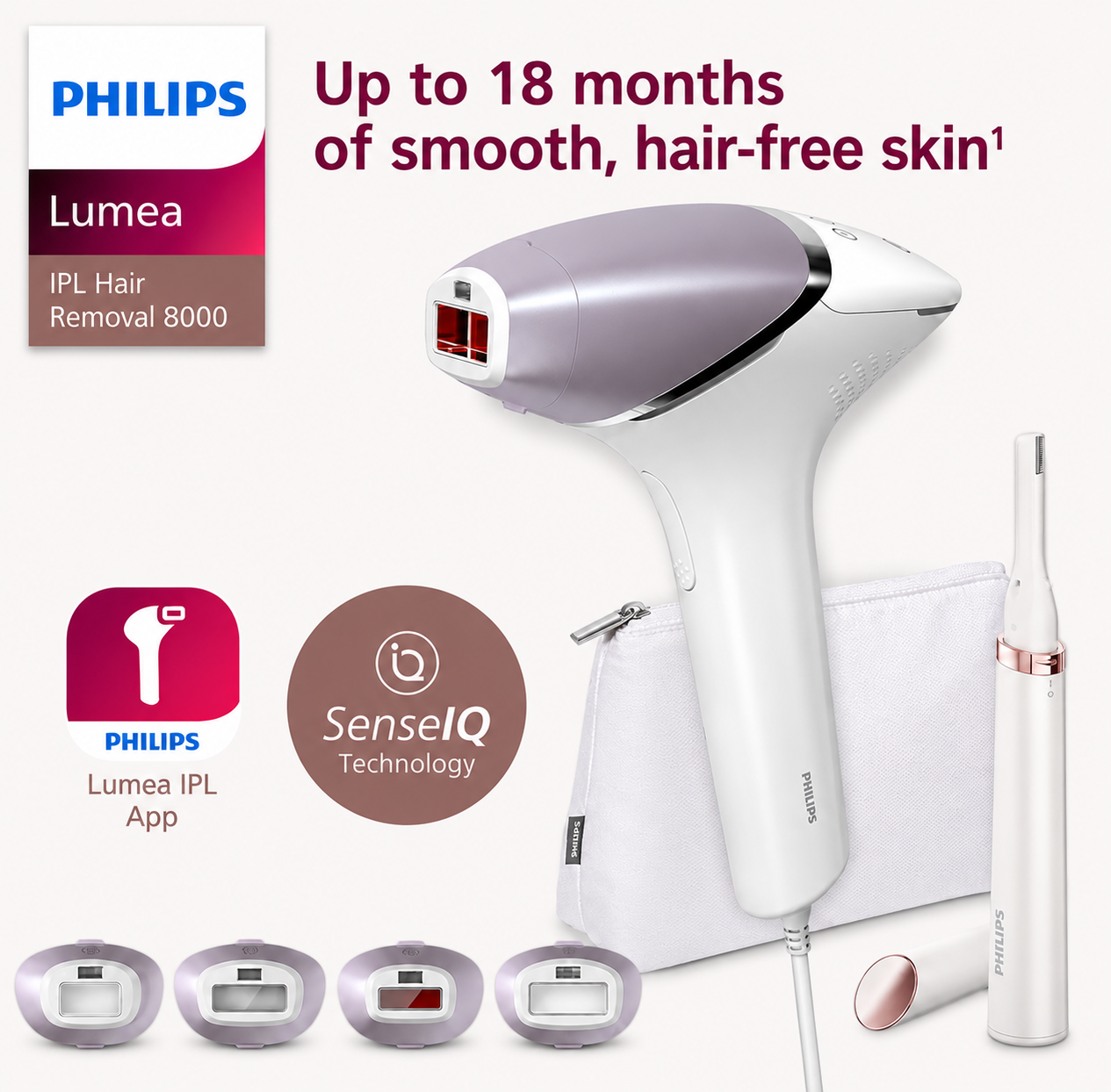 Philips Lumea 9900 Series IPL Hair Removal Device | SenseIQ™ & SkinAI™ Technology